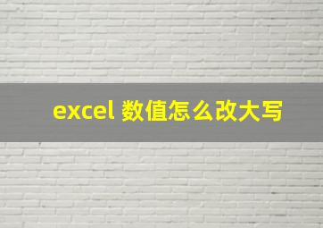 excel 数值怎么改大写